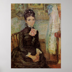 Van Gogh, Frau sitzt neben einer Wiege, Vintage-Ku Poster