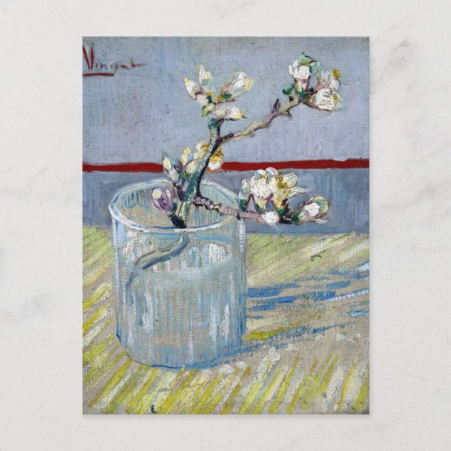 van Gogh Frühling Mandelblume im Glas Postkarte (Vorderseite)