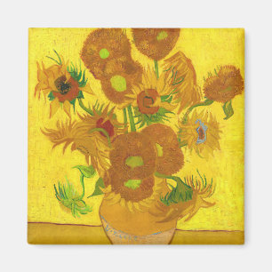 Van Gogh Fünfzehn Sonnenblumen in einer Vase Fine Magnet