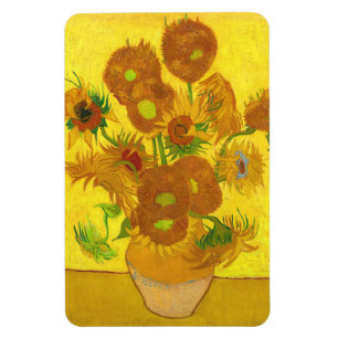 Van Gogh Fünfzehn Sonnenblumen in einer Vase Fine Magnet
