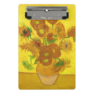 Van Gogh Fünfzehn Sonnenblumen in einer Vase Fine Mini Klemmbrett