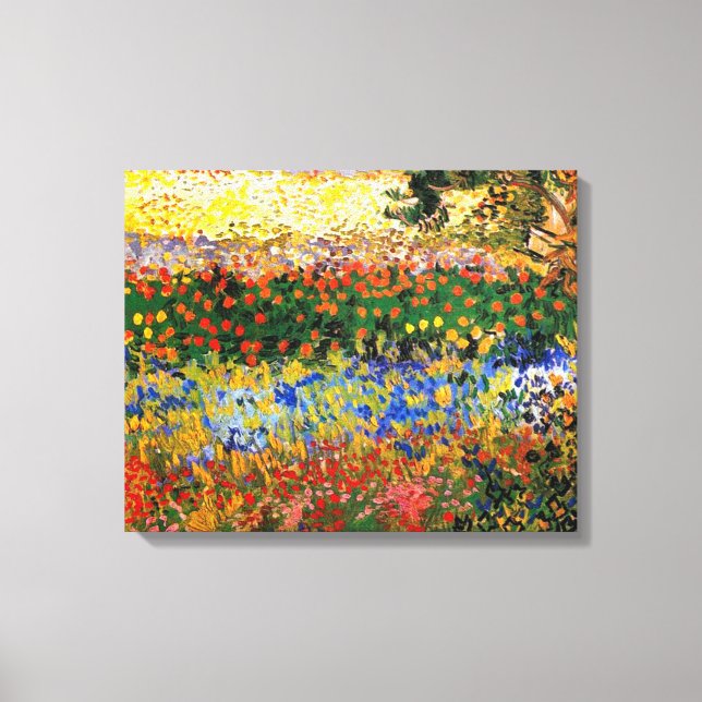 Van Gogh - Garten in Arles (auch Blühgarten genann Leinwanddruck (Vorderseite)