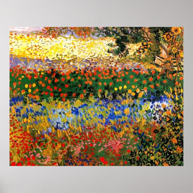 Van Gogh - Garten in Arles (auch Blühgarten genann Poster (Vorne)