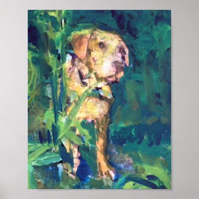 Van Gogh, Gelbe Labrador Poster (Vorne)
