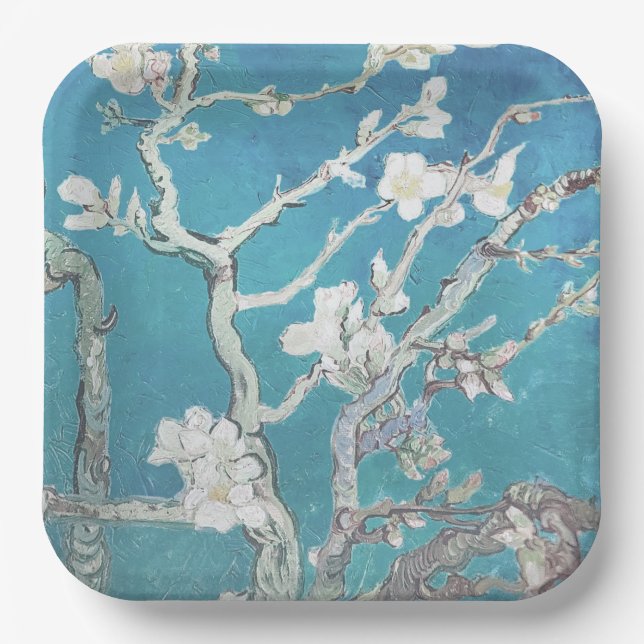 Van Gogh Gemälde Almond Blossom Pappteller (Vorderseite)