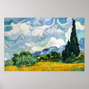 Van Gogh Gemälde Art Vintag Weizenfeld Cypresse Poster