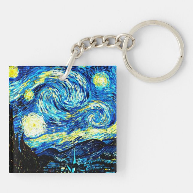 Van Gogh Gemälde, Starry Night Schlüsselanhänger (Rückseite)