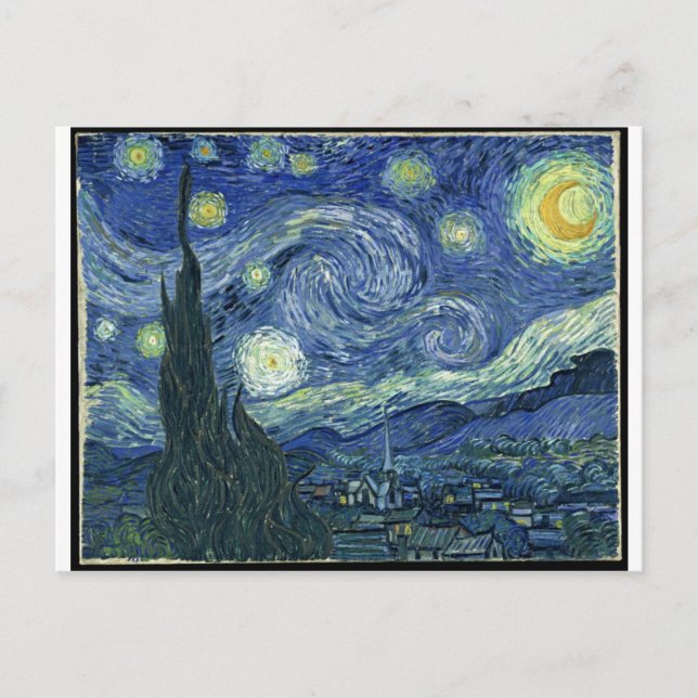 Van Gogh Gemälde: Sternenklare Nacht Van Gogh Postkarte (Vorderseite)