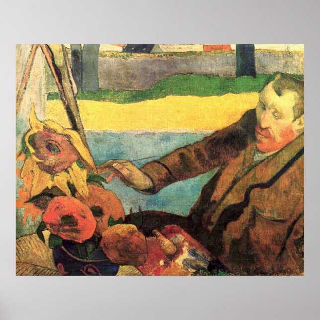 Van Gogh Gemälde Sunblumen von Gauguin Poster (Vorne)