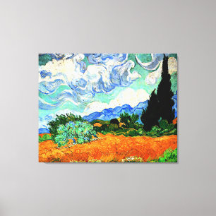 Van Gogh Gemälde, Wheatfield mit Cypress Tree Leinwanddruck