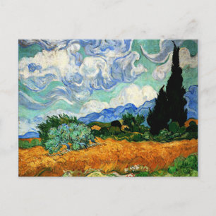 Van Gogh Gemälde, Wheatfield mit Cypress Tree Postkarte