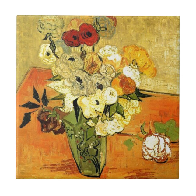 Van Gogh Gemälde-wunderliche Blüten-Blumen-Reben Fliese (Vorderseite)