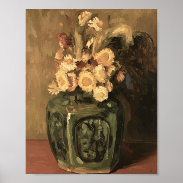 Van Gogh Ginger Jar with Chrysanthemums  Poster (Vorne)