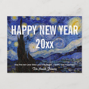 Van Gogh - Glückliches neues Jahr mit der Sternenn Postkarte
