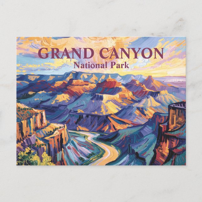 Van Gogh Grand Canyon Hopi Point Sunset Colorful Postkarte (Vorderseite)