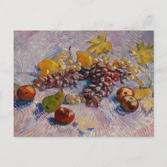 Van Gogh Grapes Lemons Birnen Äpfel Still Life Pos Postkarte (Vorderseite)