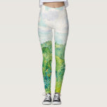 Van Gogh Green Wheat Fields Auvers. Impressionisti Leggings<br><div class="desc">Van Gogh Leggings "Grüne Weizenfelder,  Auvers". Grüne Impressionistische Kunst.</div>