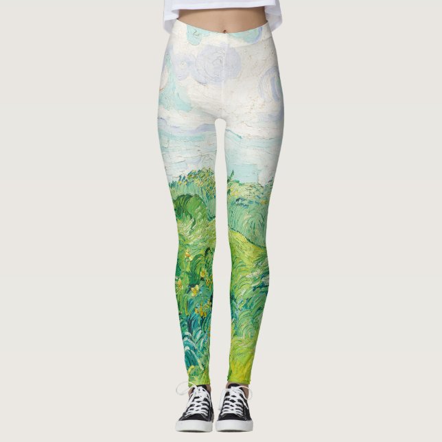 Van Gogh Green Wheat Fields Auvers. Impressionisti Leggings (Vorderseite)