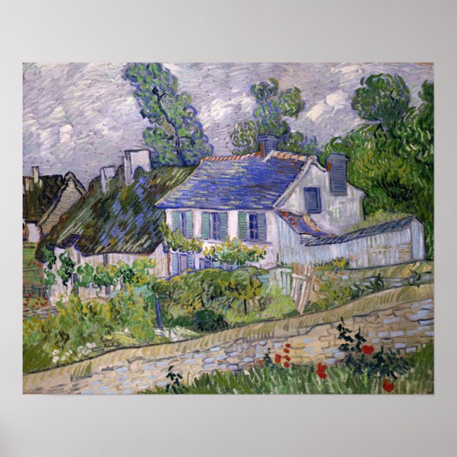Van Gogh - Häuser bei Auvers Poster (Vorne)