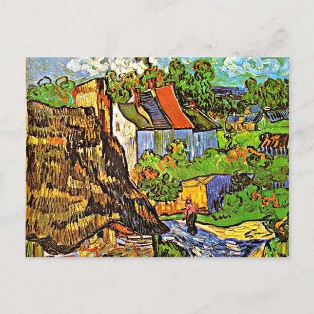 Van Gogh - Häuser in Auvers - 2 Postkarte (Vorderseite)