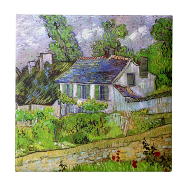Van Gogh - Häuser in Auvers Fliese (Vorderseite)