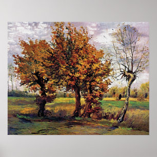 Van Gogh - Herbstlandschaft mit vier Bäumen Poster