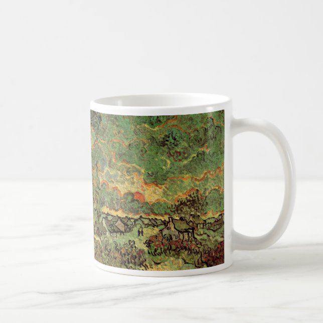 Van Gogh Hütten Cypresses Reminiszenz von Nord Kaffeetasse (Rechts)