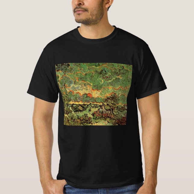 Van Gogh Hütten Cypresses Reminiszenz von Nord T-Shirt (Vorderseite)