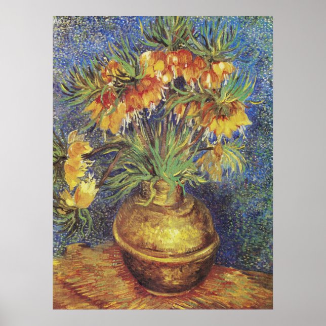Van Gogh Imperial Fritillaries in Copper Vase Poster (Vorne)