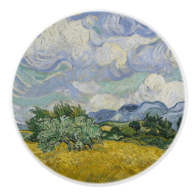 Van Gogh Impressionismus Weizenfeld Malerei Natur Keramikknauf (Vorderseite)