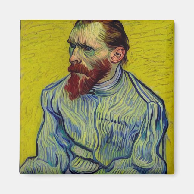 Van Gogh in der offenen Zwangsjacke - Gelb Magnet (Vorne)