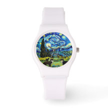 van Gogh inspirierte Sternenkatzen