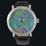 Van Gogh Ire. Blauer Vintager Impressionismus<br><div class="desc">Uhr von Van Gogh "Ire". Blauer Blumenimpressionismus Kunst.</div>