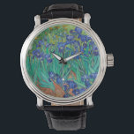 Van Gogh Ire. Blauer Vintager Impressionismus Armbanduhr<br><div class="desc">Uhr von Van Gogh "Ire". Blauer Blumenimpressionismus Kunst.</div>