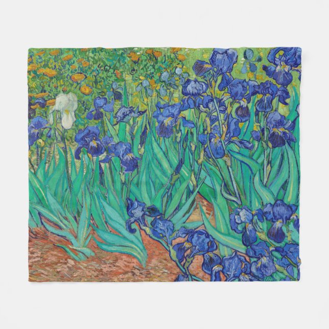 Van Gogh Ire. Blauer Vintager Impressionismus Fleecedecke (Vorderseite (Horizontal))