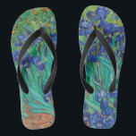 Van Gogh Ire. Blauer Vintager Impressionismus Flip Flops<br><div class="desc">Van Gogh "Ire" flip Flops. Blauer Blumenimpressionismus Kunst.</div>