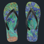 Van Gogh Ire. Blauer Vintager Impressionismus Flip Flops<br><div class="desc">Van Gogh "Ire" flip Flops. Blauer Blumenimpressionismus Kunst.</div>