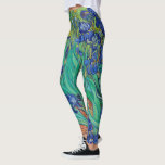 Van Gogh Ire. Blauer Vintager Impressionismus Leggings<br><div class="desc">Leggings von Van Gogh "Ire". Blauer Blumenimpressionismus Kunst.</div>