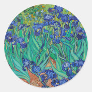 Van Gogh Ire. Blauer Vintager Impressionismus Runder Aufkleber