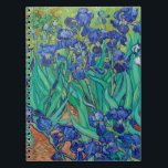 Van Gogh Ire. Blumenimpressionismus Notizblock<br><div class="desc">Van Gogh "Ire" Notebook. Blauer Blumenimpressionismus Kunst.</div>
