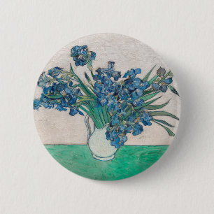 Van Gogh Iris Vase Malerei Impressionismus Button