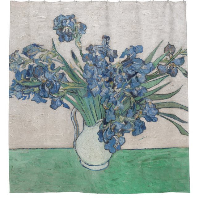 Van Gogh Iris Vase Malerei Impressionismus Duschvorhang (Vorderseite)