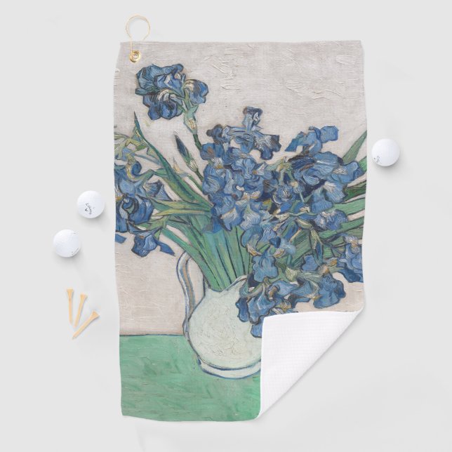 Van Gogh Iris Vase Malerei Impressionismus Golfhandtuch (Insitu)