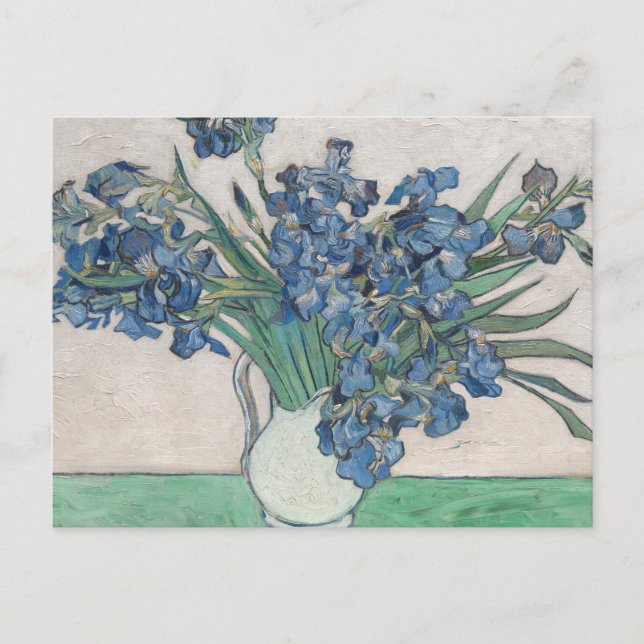 Van Gogh Iris Vase Malerei Impressionismus Postkarte (Vorderseite)