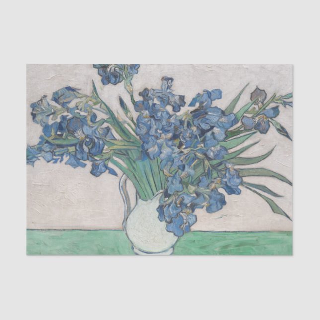 Van Gogh Iris Vase Malerei Impressionismus Seidenpapier (Vorderseite)