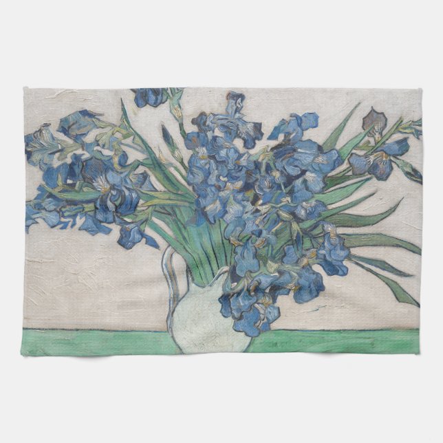 Van Gogh Iris Vasenmalerei Impressionismus Geschirrtuch (Horizontal)