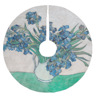 Van Gogh Iris Vasenmalerei Impressionismus Polyester Weihnachtsbaumdecke