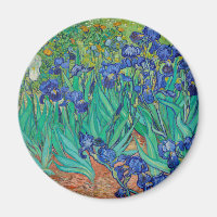 Van Gogh Irises. Blaue florale Natur Impressionism