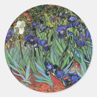 Van Gogh Irises (F608) Vintage Kunstkunst Runder Aufkleber
