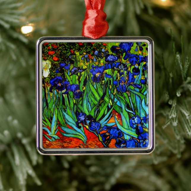 Van Gogh - Irises, famous painting, Ornament Aus Metall (Baum)